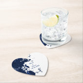 Royal Blue Paint Spritzer Heart Shaped Untersetzer (Vor Ort)