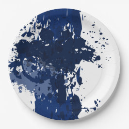Royal-Blue Paint Spritzer - Hochzeitsfeier - Pappteller