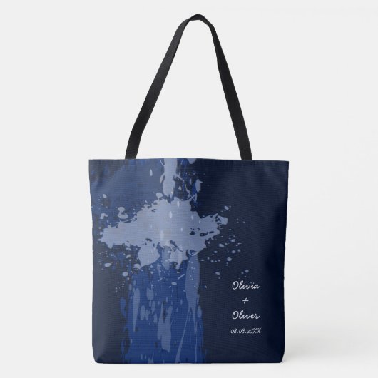 Royal Blue Paint Spritzer Party Geschenk Tasche (Vorderseite)