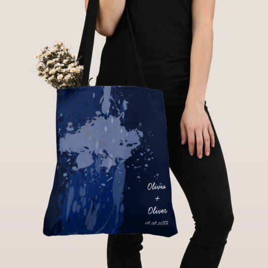 Royal Blue Paint Spritzer Party Geschenk Tasche (Von Nahem)