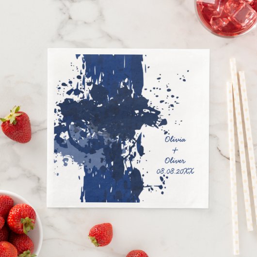 Royal-Blue Paint-Spritzer Serviette (Beispiel)