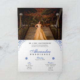 Royal Blue Papel Picado Mis Quince Años Einladung