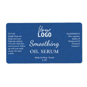 Royal Blue Paper Texture Smooooding Oil Serum Labe