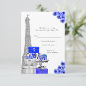 Royal Blue Paris UAWG RSVP Karte (Stehend Vorderseite)