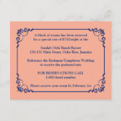 Royal Blue, Peach floral, Heart Enclosure Card Begleitkarte (Rückseite)