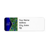 Royal Blue Peacock Address Label (Vorne)