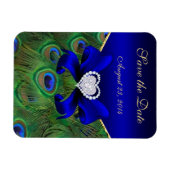 Royal Blue Peacock Save the Date Magnet (Horizontal)
