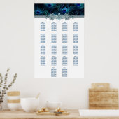 Royal Blue Peacock Wedding Chart Poster (Küche)