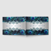 Royal Blue Peacock Wedding Gästebuch (Voll)