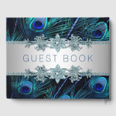 Royal Blue Peacock Wedding Gästebuch (Rückseite)