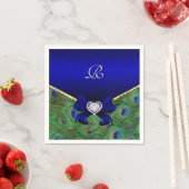 Royal Blue Peacock Wedding Paper Party Napkins Serviette (Beispiel)