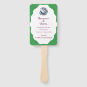 Royal Blue Peacock Wedding Program Set of Fans Fächer (Vorderseite)