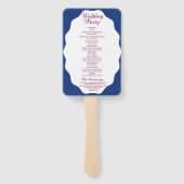 Royal Blue Peacock Wedding Program Set of Fans Fächer (Rückseite)