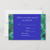 Royal Blue Peacock Wedding RSVP (Rückseite)