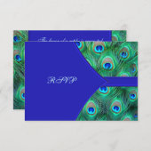Royal Blue Peacock Wedding RSVP (Vorne/Hinten)