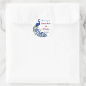 Royal Blue Peacock Wedding Stickers & Labels (Tasche)