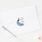 Royal Blue Peacock Wedding Stickers & Labels (Umschlag)