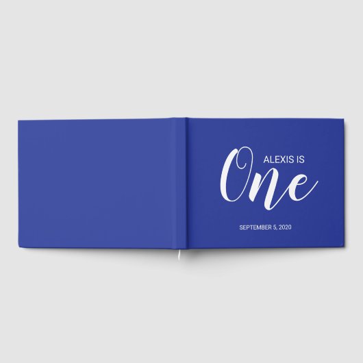 Royal Blue Personalisiert First Birthday Gästebuch (Voll)