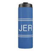 Royal Blue Personalisiert Monogram Initials Drink Thermosbecher (Vorderseite)