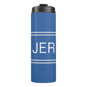 Royal Blue Personalisiert Monogram Initials Drink Thermosbecher
