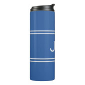 Royal Blue Personalisiert Monogram Initials Drink Thermosbecher (Nach links gedreht)