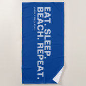 Royal Blue Personalisiert Slogan Strandtuch (Vorderseite)