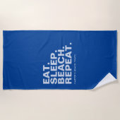 Royal Blue Personalisiert Slogan Strandtuch (Vorderseite)