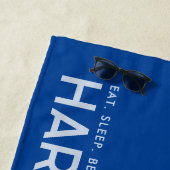 Royal Blue Personalisiert Slogan Strandtuch (Beispiel)