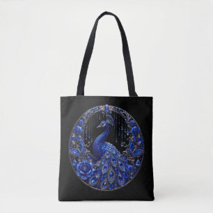 Royal Blue Pfau Crystal Glamour Tasche