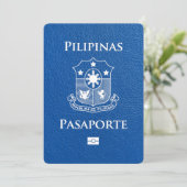 Royal Blue Philippinen Reisepass Save The Date (Stehend Vorderseite)