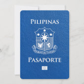 Royal Blue Philippinen Reisepass Save The Date (Vorderseite)