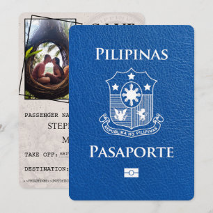 Royal Blue Philippinen Reisepass Save The Date