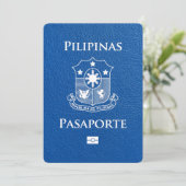 Royal Blue Philippines Passport Save the Date (Stehend Vorderseite)