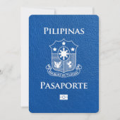 Royal Blue Philippines Passport Save the Date (Vorderseite)