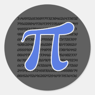 Royal Blue Pi Symbol Runder Aufkleber