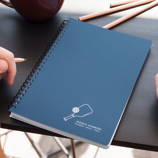 Royal Blue Pickleball Paddle & Ball Personal Notizblock