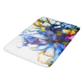 Royal Blue & Pink Abstrakt Fluid Art Badematte (Schrägansicht)