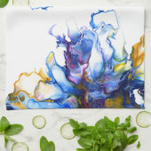 Royal Blue & Pink Abstrakt Fluid Art Geschirrtuch (Gefaltet)