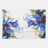 Royal Blue & Pink Abstrakt Fluid Art Geschirrtuch (Horizontal)