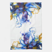 Royal Blue & Pink Abstrakt Fluid Art Geschirrtuch (Vertikal)