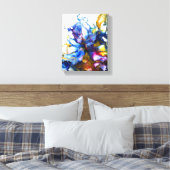 Royal Blue & Pink Abstrakt Fluid Art Leinwanddruck (Insitu (Schlafzimmer))