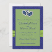 Royal Blue Pleats und Chartreuse Save the Date (Rückseite)
