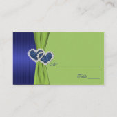Royal Blue Plees und Chartreuse Damask Placecards Platzkarte (Rückseite)