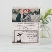 Royal Blue Poland Passport Hochzeitseinladung Einladung (Stehend Vorderseite)