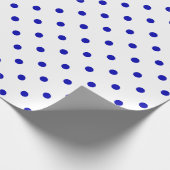 Royal Blue Polka Dot auf White Large Space Geschenkpapier (Ecke)