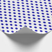 Royal Blue Polka Dot auf White Medium Space Geschenkpapier (Ecke)
