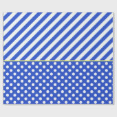 Royal Blue Polka Dots and Stripes by ShirleyTaylor Geschenkpapier (Flach)