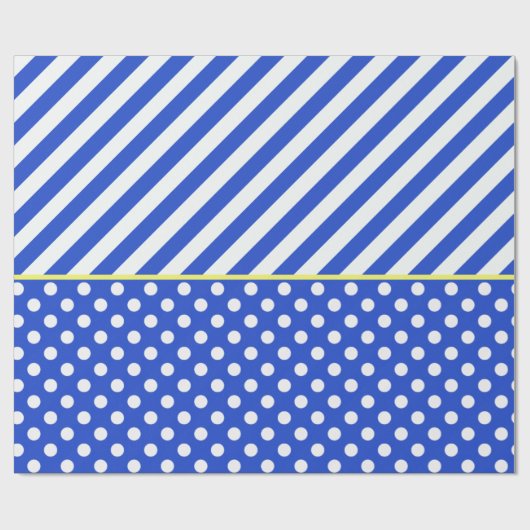 Royal Blue Polka Dots and Stripes by ShirleyTaylor Geschenkpapier (Flach)