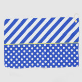 Royal Blue Polka Dots and Stripes by ShirleyTaylor Golfhandtuch (Horizontal)