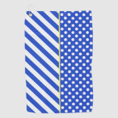 Royal Blue Polka Dots and Stripes by ShirleyTaylor Golfhandtuch (Vorderseite)